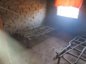 Hospital beds in a remote village hospital, DR Congo