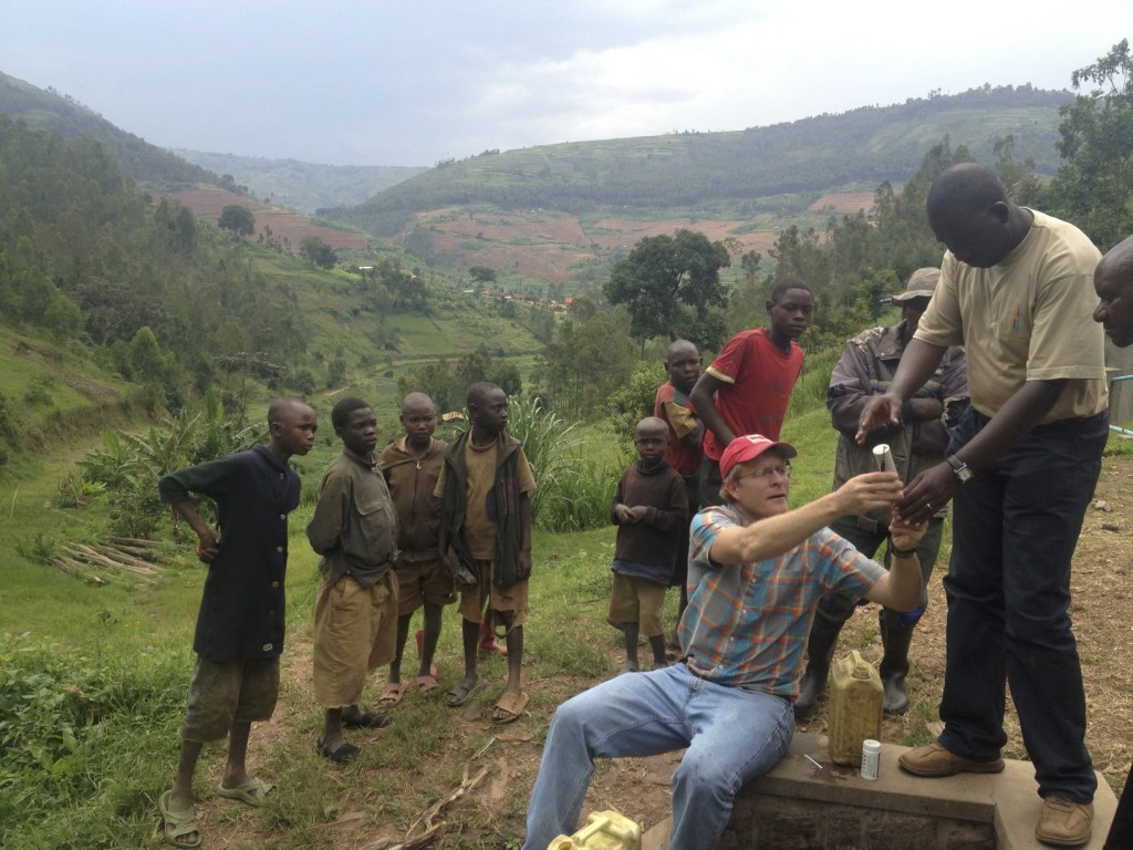 Engineer, Dave Holland teaching locals to test water quality